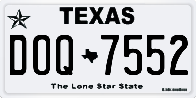 TX license plate DOQ7552