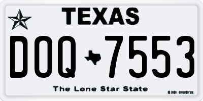 TX license plate DOQ7553