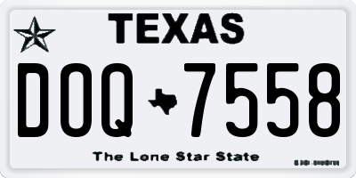TX license plate DOQ7558