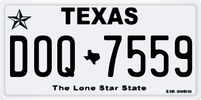TX license plate DOQ7559