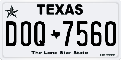 TX license plate DOQ7560