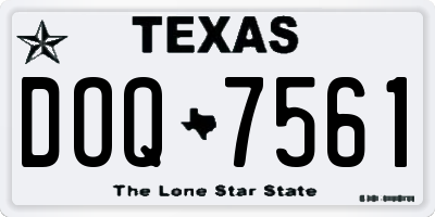 TX license plate DOQ7561