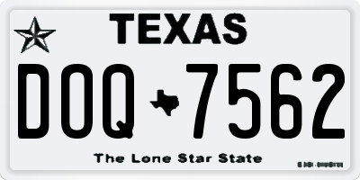 TX license plate DOQ7562