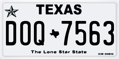 TX license plate DOQ7563