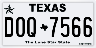 TX license plate DOQ7566
