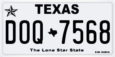 TX license plate DOQ7568