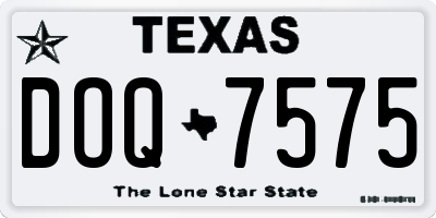 TX license plate DOQ7575