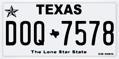 TX license plate DOQ7578