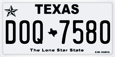 TX license plate DOQ7580