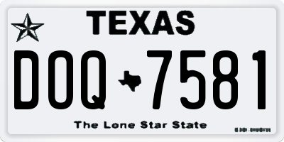 TX license plate DOQ7581
