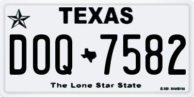 TX license plate DOQ7582