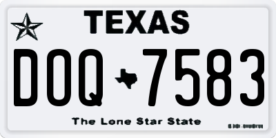 TX license plate DOQ7583