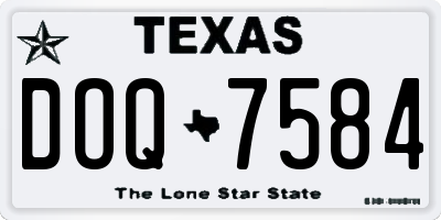 TX license plate DOQ7584