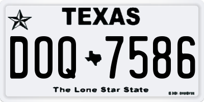 TX license plate DOQ7586