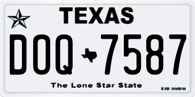 TX license plate DOQ7587