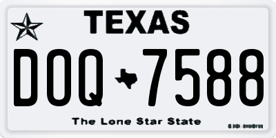 TX license plate DOQ7588