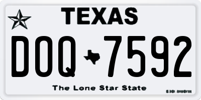 TX license plate DOQ7592