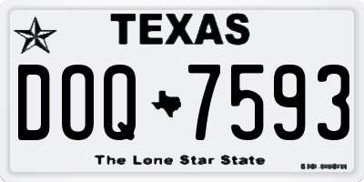 TX license plate DOQ7593