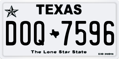 TX license plate DOQ7596