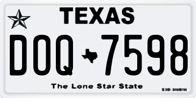 TX license plate DOQ7598