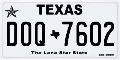 TX license plate DOQ7602
