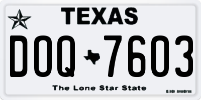 TX license plate DOQ7603