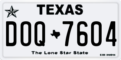 TX license plate DOQ7604