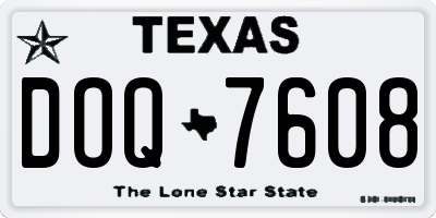 TX license plate DOQ7608