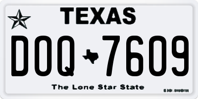 TX license plate DOQ7609