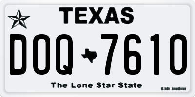 TX license plate DOQ7610