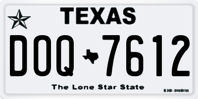 TX license plate DOQ7612