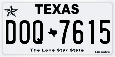 TX license plate DOQ7615