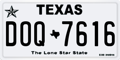 TX license plate DOQ7616