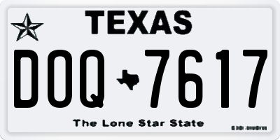 TX license plate DOQ7617