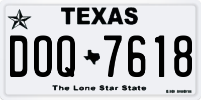 TX license plate DOQ7618