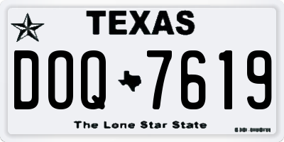 TX license plate DOQ7619