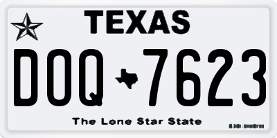 TX license plate DOQ7623