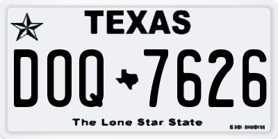 TX license plate DOQ7626