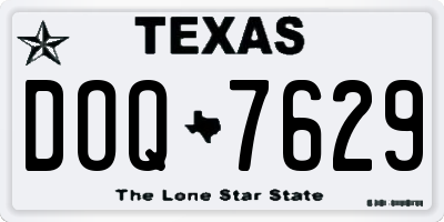 TX license plate DOQ7629