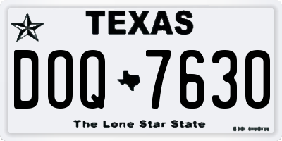 TX license plate DOQ7630