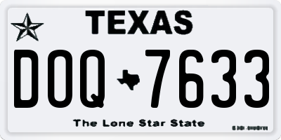 TX license plate DOQ7633