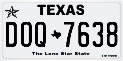 TX license plate DOQ7638