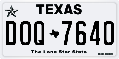 TX license plate DOQ7640