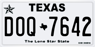 TX license plate DOQ7642