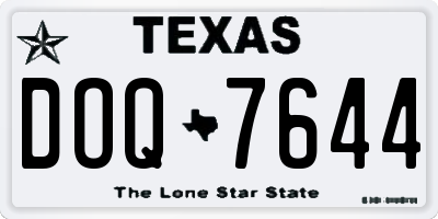 TX license plate DOQ7644