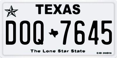 TX license plate DOQ7645