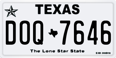 TX license plate DOQ7646