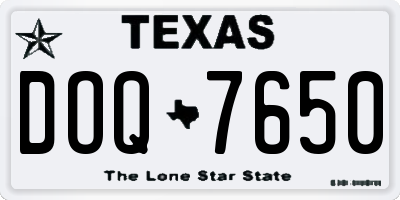 TX license plate DOQ7650