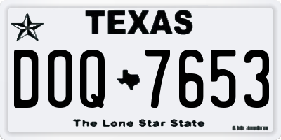 TX license plate DOQ7653