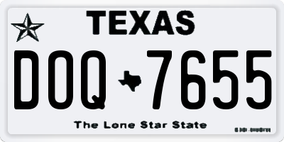 TX license plate DOQ7655
